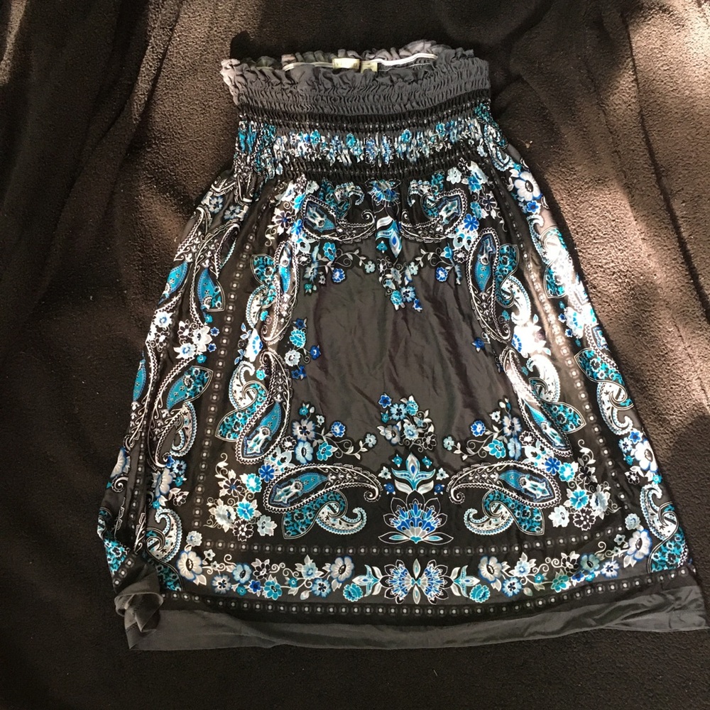 Black/blue Halter top dress above the knee